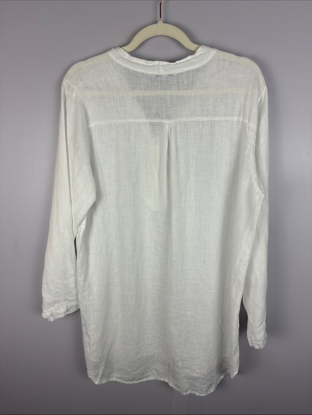 ROSEMARINE Made in Italy White Linen Tunic Henley Blouse Made in Italy Size L - Picture 13 of 13